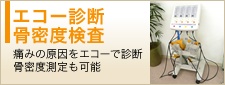 エコー診断・骨密度検査（痛みの原因をエコーで診断骨密度測定も可能）